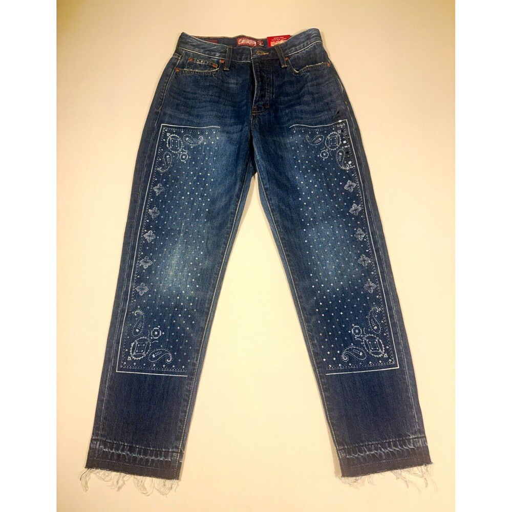Lucky Brand Women Drew Mom Taper Denim Jeans High Rise Med Wash Blue 2/26 A